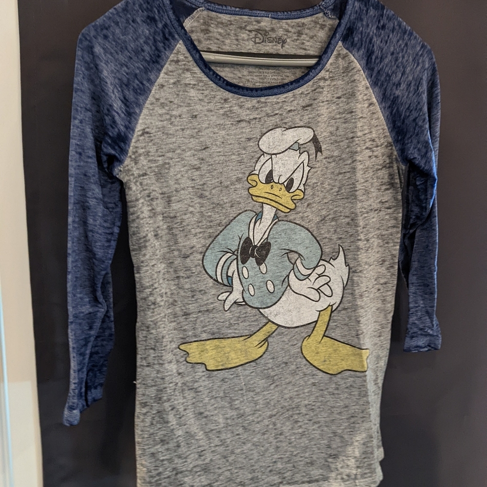 Disney Donald Duck three quarter sleeve women's shirt